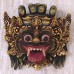 &apos;Bali Barong&apos; Artisan Crafted Gold Colored Wood Mask Wall Art NOVICA Indonesia   382540577759